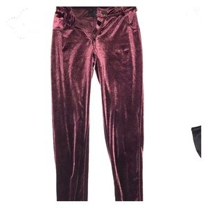 Velvet zip up leggings